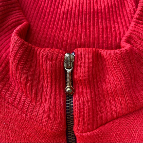 VTG 80s 90s CHERRY RED ZIP-UP JACKET STREETWEAR USA MADE APPEL WOMENS HOLIDAY - Picture 6 of 9